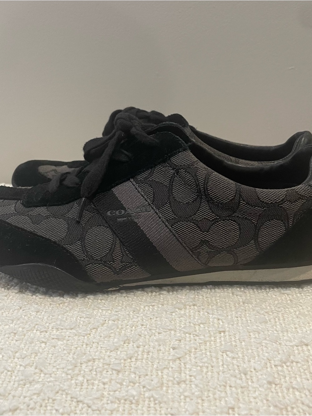 Coach  Black and Gray Signature Low-Top Sneakers